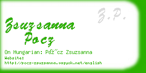 zsuzsanna pocz business card